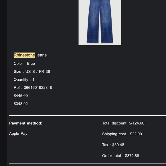 Maje Rhinestone High Rise Wide Leg/Flare - Picture 4 of 4